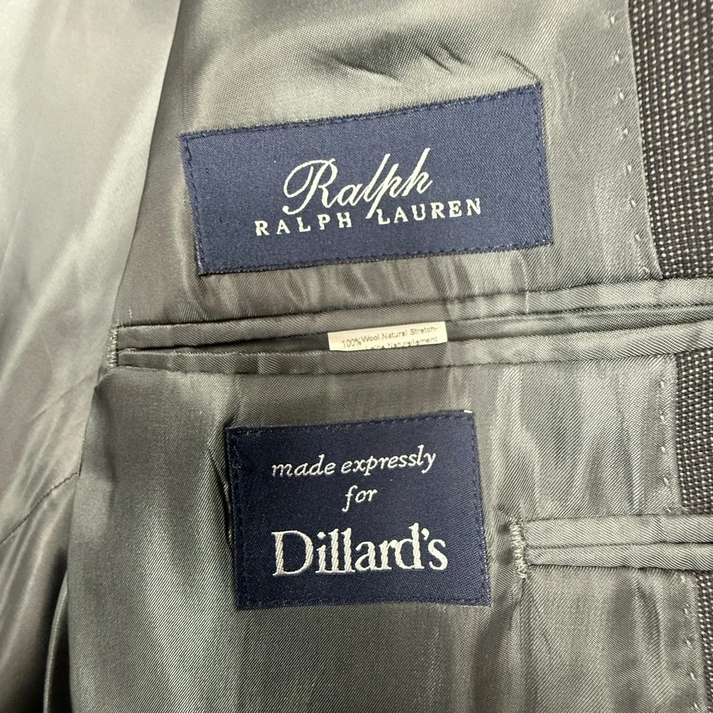 Ralph Lauren Dillard's Men's‎ 100% Wool Stretch Gray Blazer Jacket